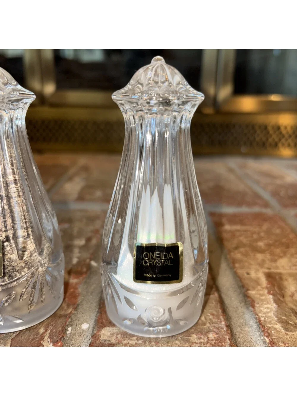 Oneida Southern Crystal Garden Salt And Pepper Shakers 4” Made In Germany